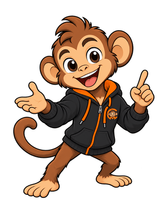 Masti the Monkey, the Chess Masti coach, saying hello